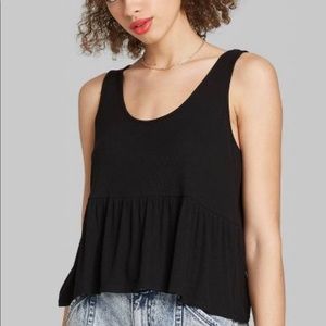 Soft black peplum tank
